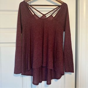 Dusty Maroon Long Sleeve Top